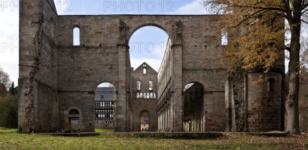 Paulinzella, monastery ruins. Main construction period 1105-24 since 16-17th century Ruin View from