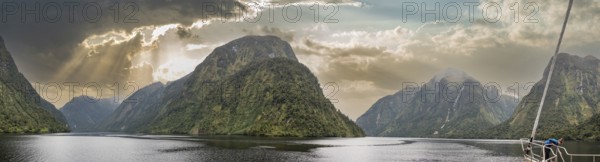 Magnificent landscape of rugged Doubtful Sound, Fiordland National Park, South Island of New