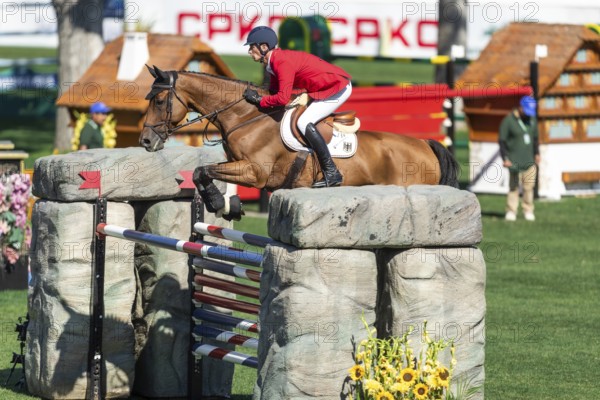 Calgary, Canada, Sept., 7, 2024. Daniel Deusser of Germany, riding Gangster VH Noddevelt compete in