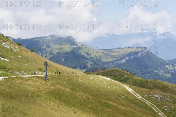 View from the summit of Monte Baldo on Lake Garda to the Malga Bes nature reserve in the Trentino