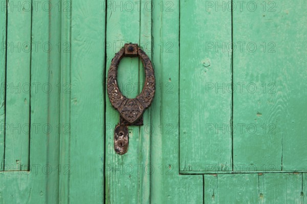 Lanzarote Teguise green door detail in Canary Islands