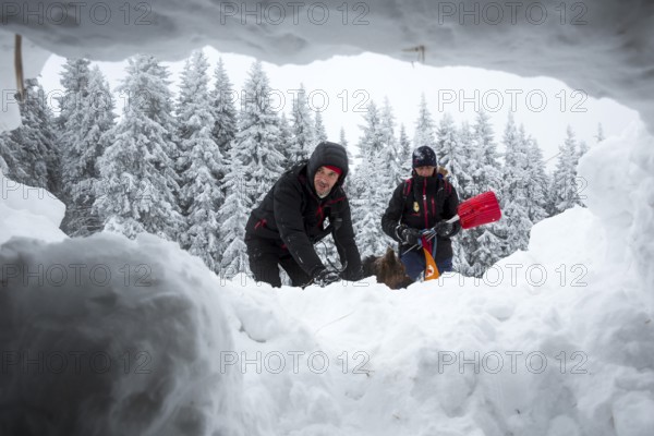 Sofia, Bulgaria - January 18, 2017: Rescuers from Mountain rescue service at Red Cross organization