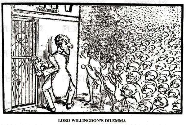 Lord Willingdon Mahatma Gandhi in Yerwada Prison thousands Gandhi by Shankar, India, Asia, 1933,
