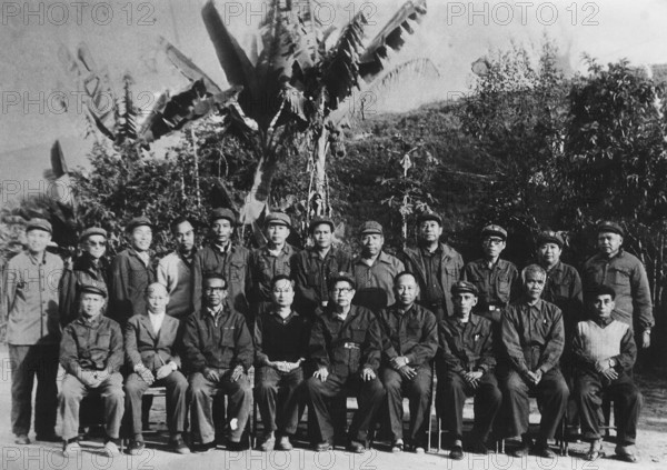 Front row, left to right: Pe Htaung, Ye Tun, Tin Yee, Khin Maung Gyi, Thakin Ba Thein Tin, Myo