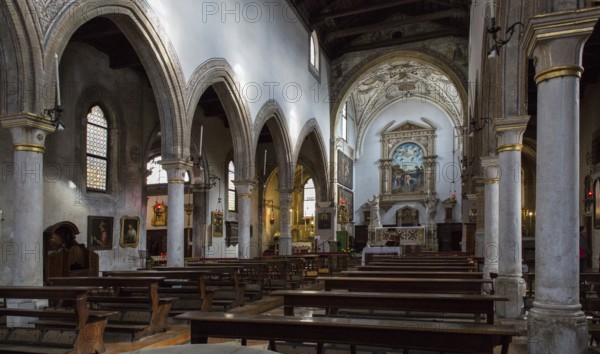 Italy Venice Church of San Giovanni in Bragora -265 Interior to the altar Contemporary architecture