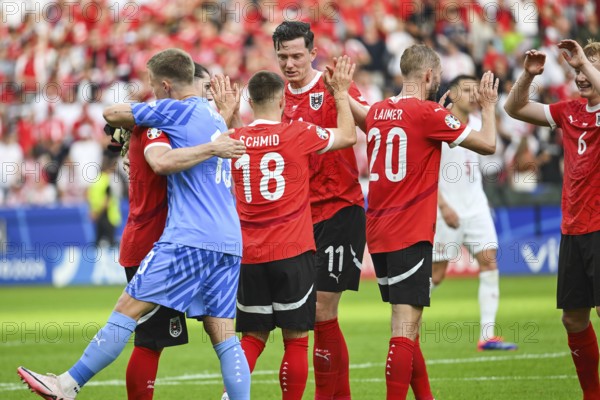 BERLIN, GERMANY - JUNE 21, 2024: Euro 2024 Groupe D match Poland vs Austria 1:3. Team of Austria