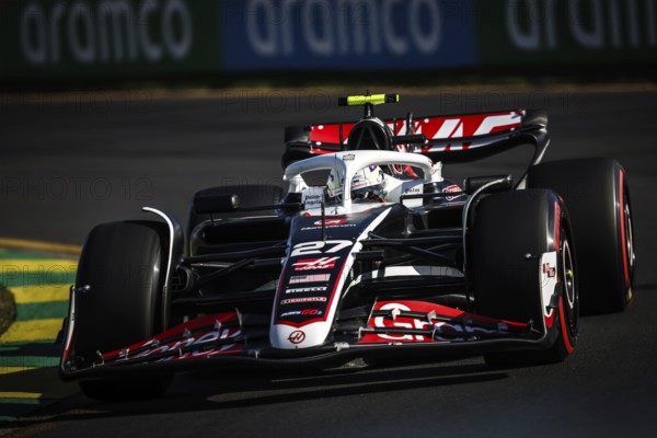 MELBOURNE, AUSTRALIA, MARCH 22: Nico Hulkenberg of Germany drives the Haas F1 VF-24 Ferrari during