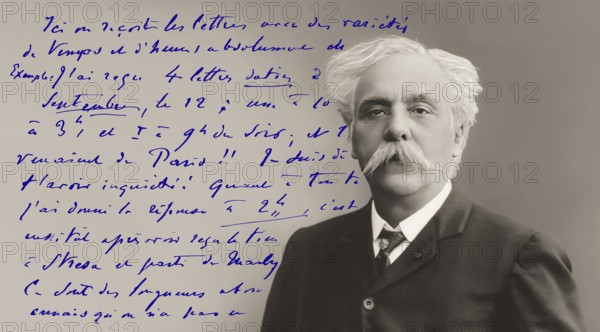 Portrait of Gabriel Fauré, 1845-1924, French composer, digitally edited according to a photograph