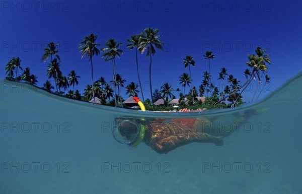 Snorkelling on the beach in front of the resort, Indonesia, Wakatobi Dive Resort, Sulawesi, Indian