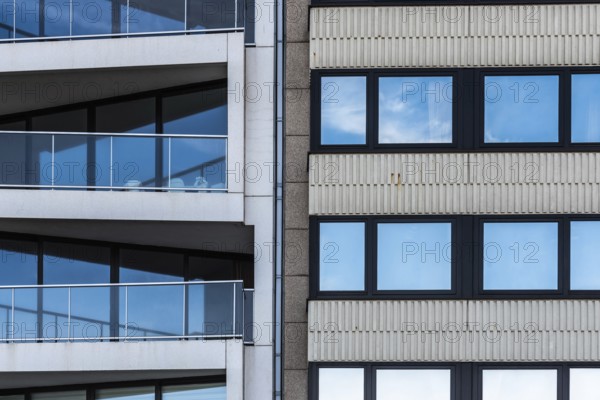 Ostend, West Flanders, Belgium 10 26 2019 Abstract view of the patterns of windows and balconies of