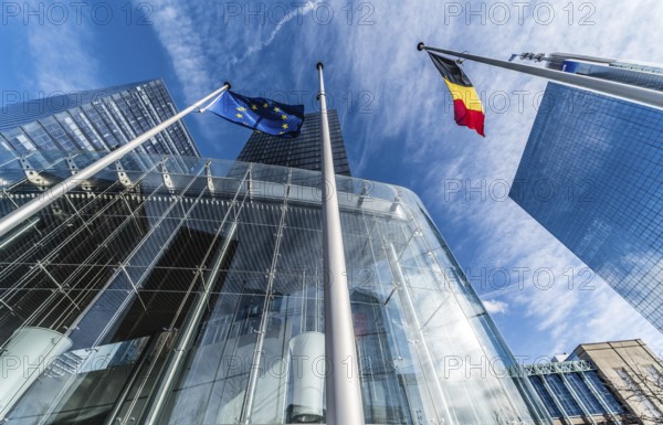 Brussels, Belgium, 03 10 2019: the contemporary North Galaxy tower with the Federal government