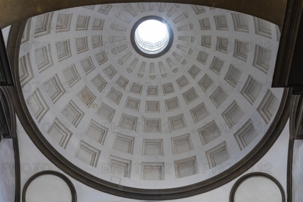 Florence, Italy - circa July 2021. Medici Chapels interior - Cappelle Medicee. Michelangelo