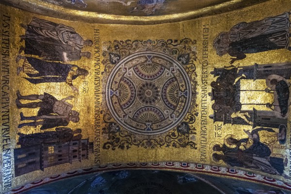 Interior view of St. Mark's Basilica, mosaics, frescoes, Venice, Veneto, Adriatic Sea, Northern