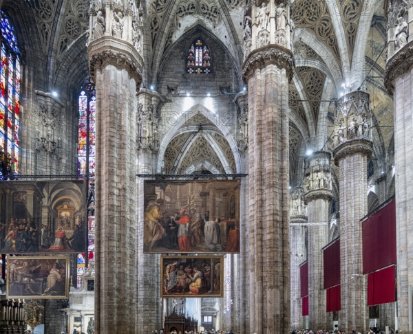 Milan Italy. The interior of the Duomo cathedral