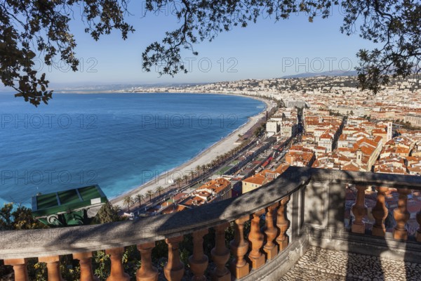City of Nice from above in France at Mediterranean Sea, provence Alpes-Maritimes, Cote D'Azur,