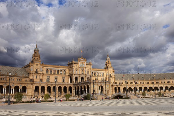 Plaza de Espana (Spain's Square) in Seville, Spain, Andalusia region, Renaissance Revival