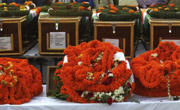 The bodies seven Indian Army soldiers who lost their lives Uri terror attack being honoured by