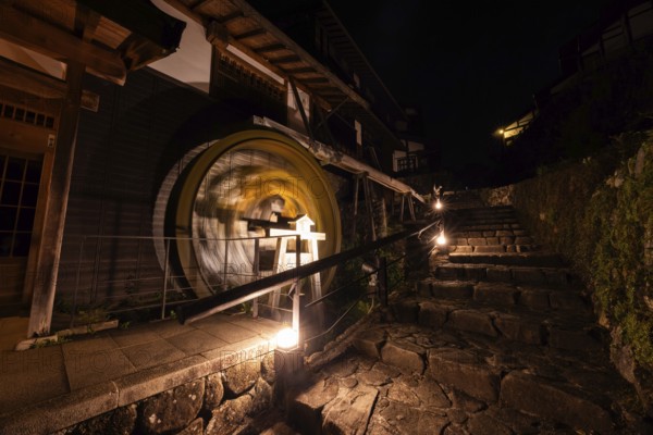 MAGOME, JAPAN - SEPTEMBER 20, 2024: The historic village of Magome (Magome-Juku) at night in Gifu