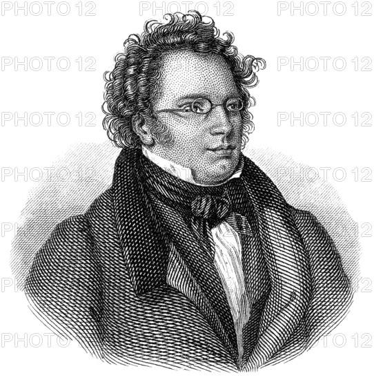 Franz Peter Schubert, 1797 - 1828, an Austrian composer, Portrait von Franz Peter Schubert, 1797 -