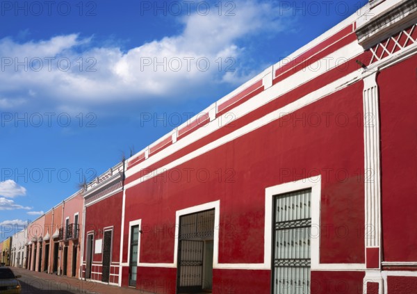 Valladolid city colorful facades Yucatan in Mexico