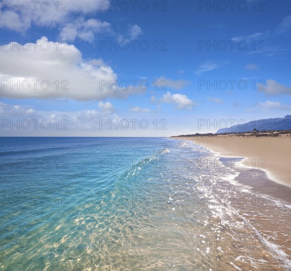 El Carabassi beach in Elx Elche of Alicante in Spain at Costa Blanca also Carabasi