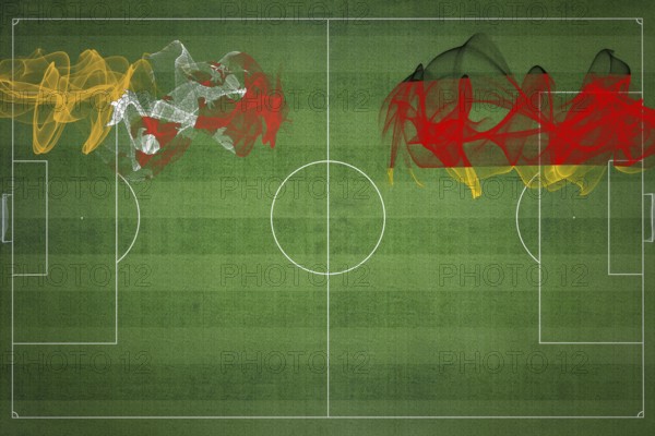Bhutan vs Germany Soccer Match, national colors, national flags, soccer field, football game,