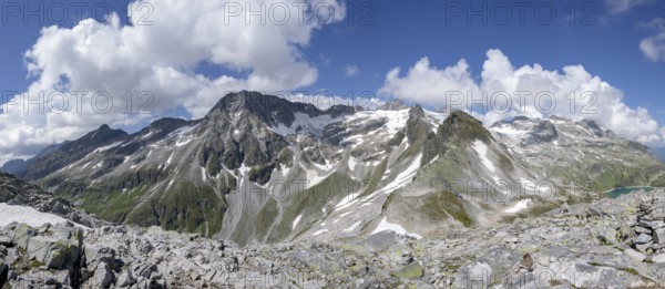 Austrian Alps near the Weissee or White lake in the Hohe Tauern National Park in the summer. Alps.