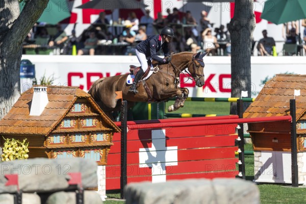 Francois Xavier Boudant of France, riding Brazyl du Mezel competes in the BMO Nations Cup during