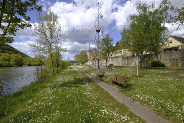 Historic town centre of Karlstadt, Main-Spessart district, Lower Franconia, Bavaria, Germany,