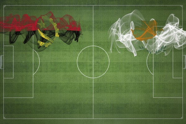 Angola vs Cyprus Soccer Match, national colors, national flags, soccer field, football game,