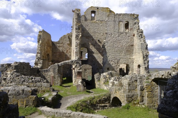 Homburg castle ruins and Homburg ruins nature reserve with the largest contiguous dry grassland in