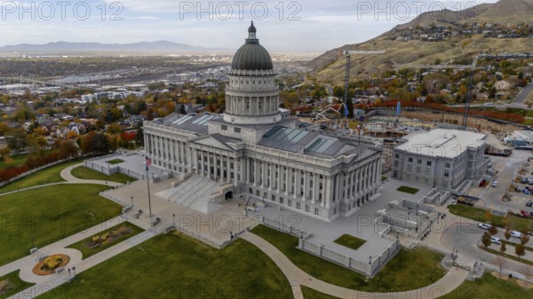 Aerial view of the Utah State Capitol Building. Utah became the 45th state to the union on January