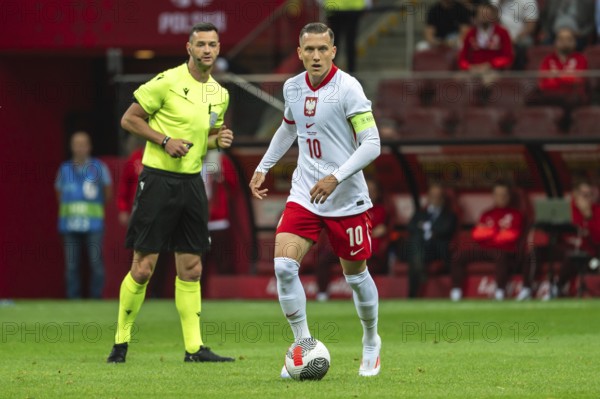 WARSAW, POLAND - JUNE 7, 2024: Friendly soccer match Poland - Ukraine 3:1. In action Piotr