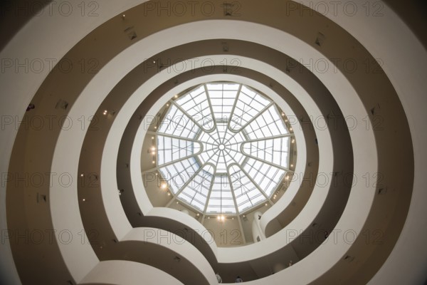 NEW YORK, USA, AUGUST 21, 2022, Atrium and stairs at famous Guggenheim museum in New York, USA,
