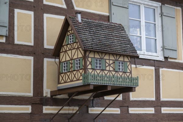 Model of a half-timbered house on a residential building from around 1700, Vordere Priestergasse 7,