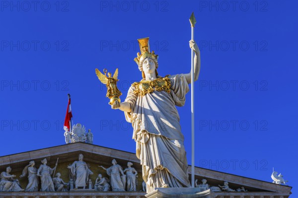 Pallas-Athena Fountain, The goddess of wisdom, holding a spear in her left hand, the goddess of
