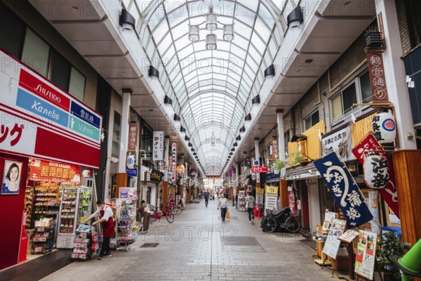 Tokyo, Japan, May 12 2019: Shin Nakamise Shopping Street near Sensoji Temple by day in Asakusa,