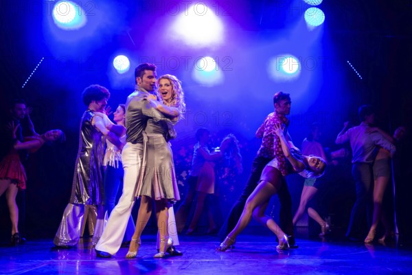 Tino Andrea Honegger and Julia Fechter starring as Tony Manero and Stephanie Mangano in the musical