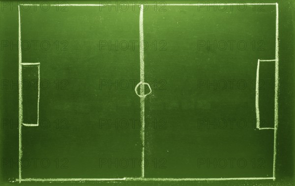 Soccer field on a chalkboard, soccer competition, sports background