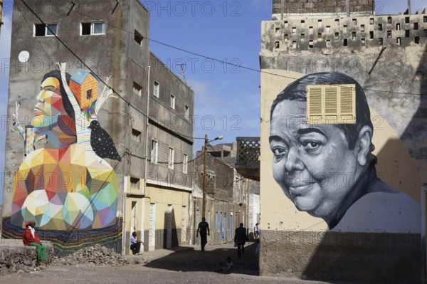Ribeira Grande, Graffiti by Cesaria Evora, Cidade de Ribeira Grande, Santo Antao Island, Cape Verde