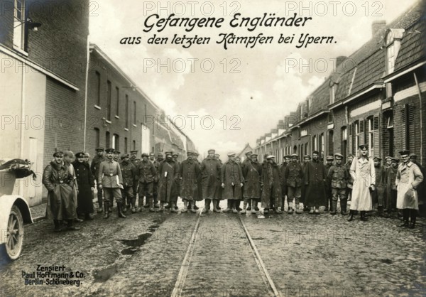 Captured Englishmen from the last battles near Ypres, 1914 - 1918, 1st World War, reproduction of a