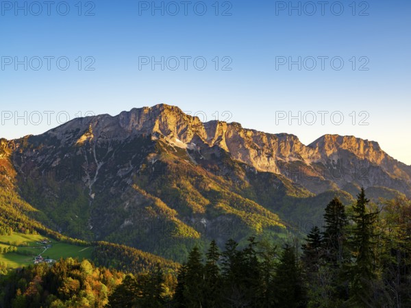 Untersberg in the morning light, Berchtesgaden Alps, Berchtesgaden, Berchtesgadener Land, Upper