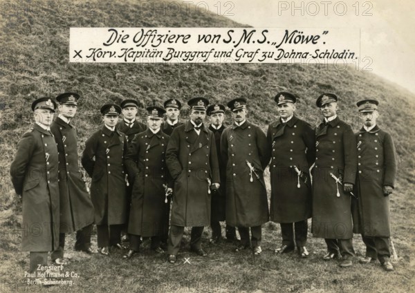 The officers of SMS Möwe. Corv. Captain Burggraf and Count zu Dohna-Schlodin, 1914 - 1918, 1st