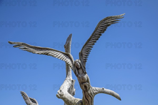 Bay St. Louis, Mississippi - An 'Angel Tree, one of several carved by chainsaw sculptor Dayle K.