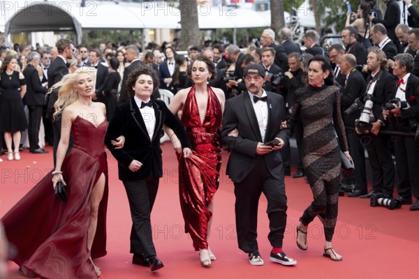 Cannes, France - 22.5.2024: Jennifer Schwalbach, Kevin Smith, Harley Quinn Smith, Austin Zajur and
