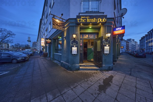 Irish Pub, MacGowan's The Irish Pub, residential and commercial building, parking boxes,