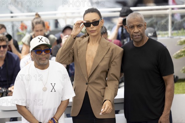 Cannes, France - 19.5.2024: Spike Lee, Ilfenesh Hadera, Denzel Washington during the photocall -