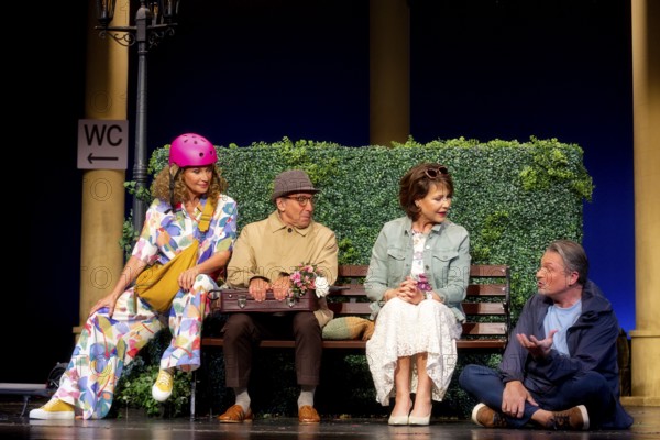 Janina Hartwig, Caroline Beil, Dieter Landuris, Hardy Krüger, FISCH SUCHT FAHRRAD, photo rehearsal
