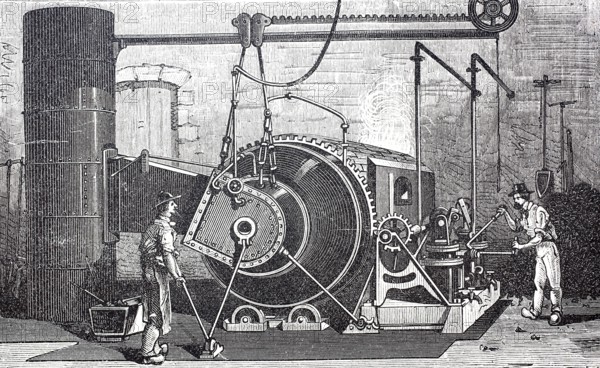 Rotating puddling furnace, the puddling process was a widespread process in the 19th century for