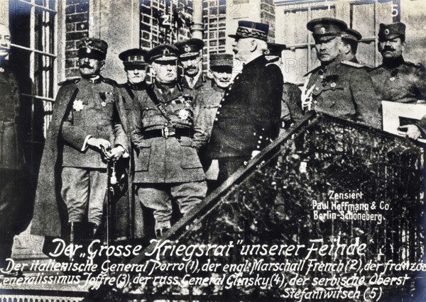 The Great War Council of our enemies, the Italian General Porro, the English Marshal French, the